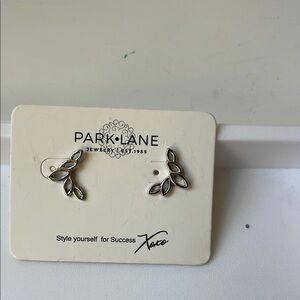 Park Lane Silver and Gold Leaf Earrings